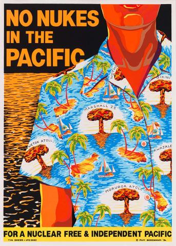 Artwork No nukes in the Pacific this artwork made of Photo-screenprint on paper, created in 1984-01-01