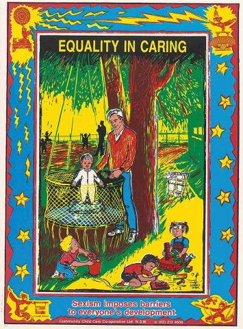 Artwork Equality in caring this artwork made of Screenprint on wove paper, created in 1988-01-01