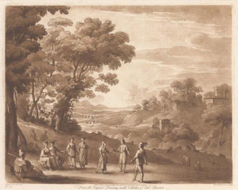 Artwork Sepia-toned print from a drawing in the collection of Earl Spencer this artwork made of Etching and mezzotint