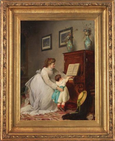 Artwork The first lesson this artwork made of Oil on canvas, created in 1869-01-01