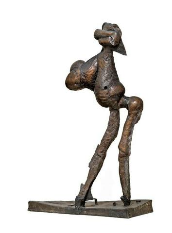Artwork Aged dancer this artwork made of Fibreglass and polyester resin with bronze coloured patination, created in 1964-01-01