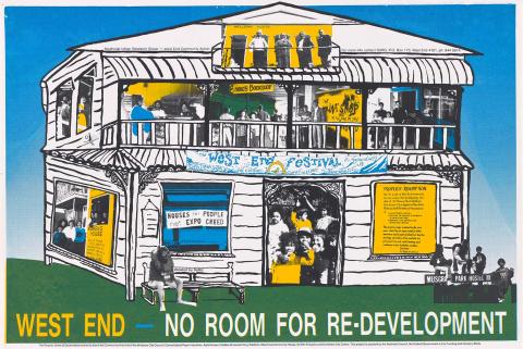 Artwork West End - no room for re-development (from Tenants' Union of Queensland project) this artwork made of Screenprint
