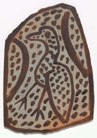 Artwork Decorated slate:  (Bird) this artwork made of Natural earth pigments on slate