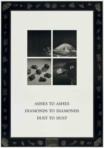 Artwork Ashes to ashes, diamonds to diamonds, dust to dust (from 'The readymade boomerang' portfolio) this artwork made of Two colour offset lithograph on paper, created in 1990-01-01