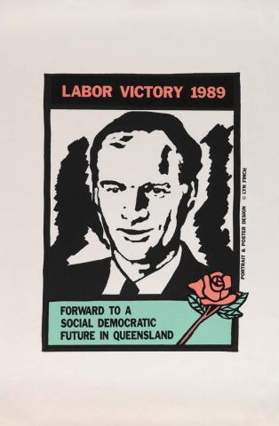 Artwork Labor victory 1989 this artwork made of Screenprint