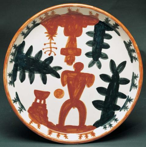Artwork Oceania this artwork made of Porcelain, wheelthrown with underglaze colours and clear glaze