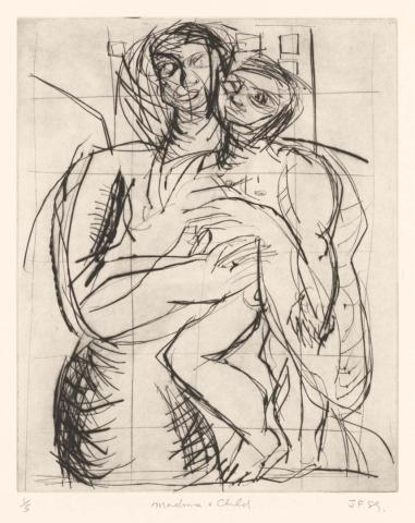 Artwork Madonna and Child this artwork made of Drypoint