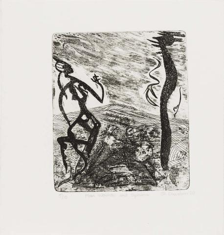 Artwork Man, woman and sphinx this artwork made of Etching and aquatint on paper, created in 1989-01-01
