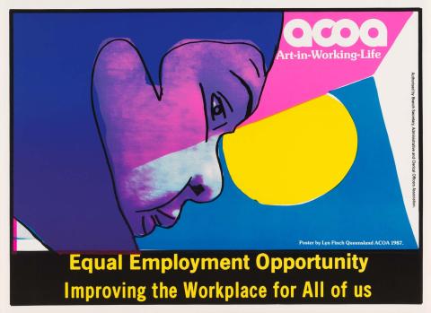 Artwork Equal Employment Opportunity:  Improving the workplace for all of us (from untitled series) this artwork made of Offset print on wove paper, created in 1987-01-01