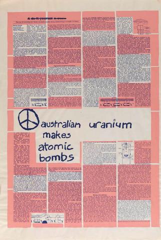 Artwork Australian uranium makes atomic bombs this artwork made of Screenprint on paper, created in 1980-01-01