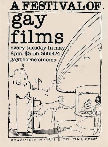 Artwork Festival of gay films this artwork made of Screenprint on paper, created in 1982-01-01