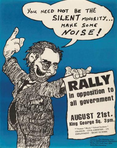 Artwork You need not be the silent majority:  make some noise! this artwork made of Screenprint on paper, created in 1977-01-01