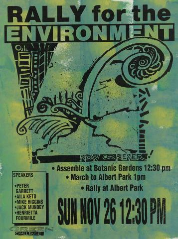 Artwork Rally for the environment this artwork made of Screenprint on paper, created in 1989-01-01