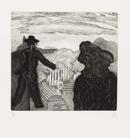 Artwork (Untitled 8) (from 'Night watch, a print cycle of thirty etchings' portfolio) this artwork made of Etching and aquatint on Arches paper, created in 1990-01-01