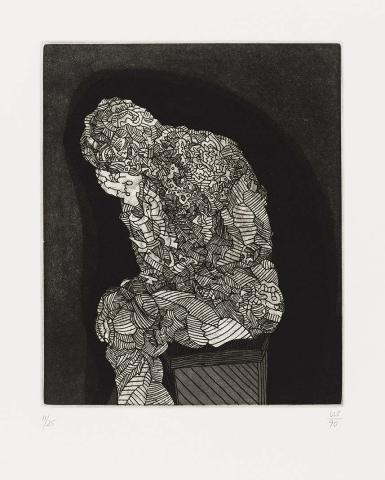 Artwork (Untitled 13) (from 'Night watch, a print cycle of thirty etchings' portfolio) this artwork made of Etching and aquatint on Arches paper, created in 1990-01-01