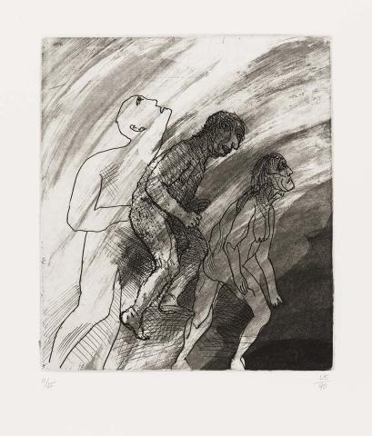Artwork (Untitled 14) (from 'Night watch, a print cycle of thirty etchings' portfolio) this artwork made of Etching and aquatint on Arches paper, created in 1990-01-01