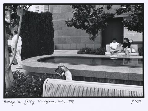 Artwork Homage to Garry Winogrand, L.A., 1989 this artwork made of Gelatin silver photograph