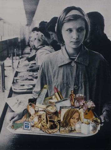 Artwork If life is something then it must be in something (from 'Industrial woman' series) this artwork made of Type C photograph with photomontage on paper, created in 1979-01-01