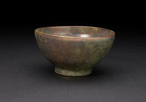 Artwork Rice bowl this artwork made of Thrown earthenware with iridised glaze, created in 1991-01-01