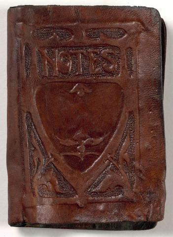 Artwork Note book:  (Art nouveau motifs) this artwork made of Leather, carved, created in 1920-01-01