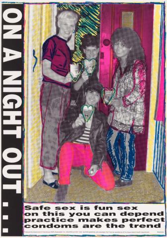 Artwork On a night out ... this artwork made of Colour offset print on paper, created in 1990-01-01