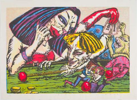 Artwork Spring temptations this artwork made of Colour woodblock print on paper, created in 1991-01-01