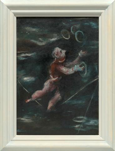 Artwork The juggler this artwork made of Oil on canvas laid down on composition board, created in 1947-01-01