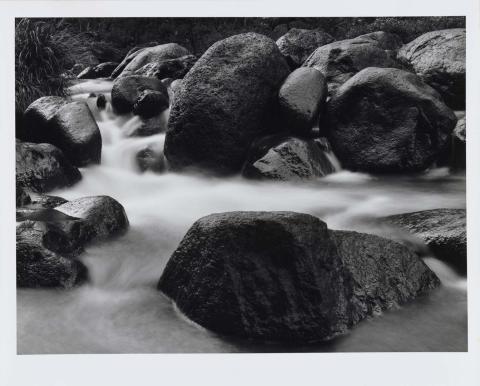 Artwork Boulders, Christmas Creek this artwork made of Gelatin silver photograph, selenium toned on paper, created in 1987-01-01