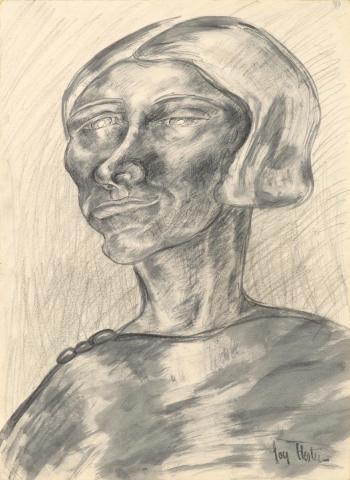 Artwork Portrait of a woman this artwork made of Charcoal, pencil, ink and wash on paper, created in 1941-01-01