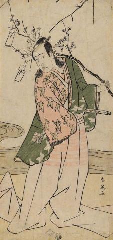 Artwork Ichikawa Yaozo III as a nobleman this artwork made of Colour woodblock print on paper, created in 1775-01-01