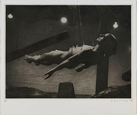 Artwork Internal/external:  suspension for obsolete body (San Francisco, United States, 1983) (from 'Suspensions' portfolio) this artwork made of Photo-etching taken from documentary photograph on BFK Rives paper, created in 1990-01-01