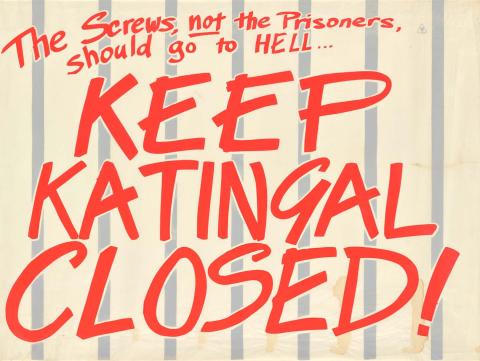Artwork Keep Katingal closed this artwork made of Screenprint on paper, created in 1972-01-01