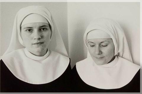 Artwork Untitled (Sister Luke and Sister Therese, novices in the community) (from 'In the presence of angels - photographs of the contemplative life' series) this artwork made of Gelatin silver photograph on paper, created in 1988-01-01