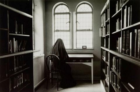 Artwork Untitled (The library, described by the foundress as 'the arsenal of the monastery') (from 'In the presence of angels - photographs of the contemplative life' series) this artwork made of Gelatin silver photograph on paper, created in 1988-01-01