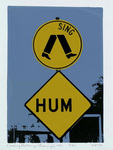 Artwork Crossing the hump (Evening) (from 'The Sydney Morning volume III' series) this artwork made of Screenprint on paper, created in 1982-01-01