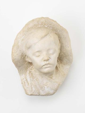 Artwork (Child's head) this artwork made of Plaster