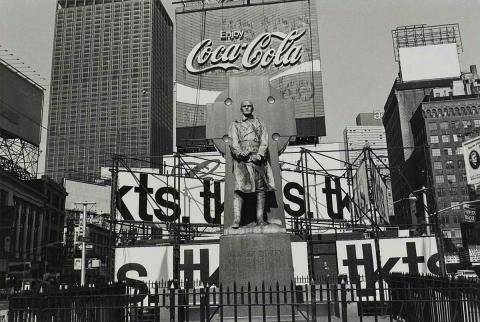 Artwork Father Duffy. Times Square, New York City this artwork made of Gelatin silver photograph on paper, created in 1974-01-01