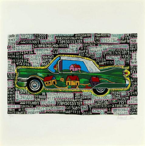 Artwork Lotto:  The American Dream (from '10:  Artist as Catalyst' portfolio) this artwork made of Screenprint on paper, created in 1992-01-01