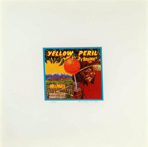 Artwork Yellow peril (from '10:  Artist as Catalyst' portfolio) this artwork made of Screenprint on paper, created in 1992-01-01
