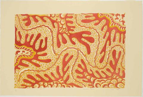 Artwork Waru - Fire this artwork made of Lithograph on BFK Rives paper, created in 1993-01-01