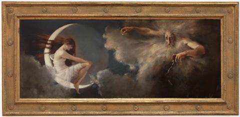 Artwork Study for 'The spirit of the new moon' this artwork made of Oil on canvas, created in 1888-01-01