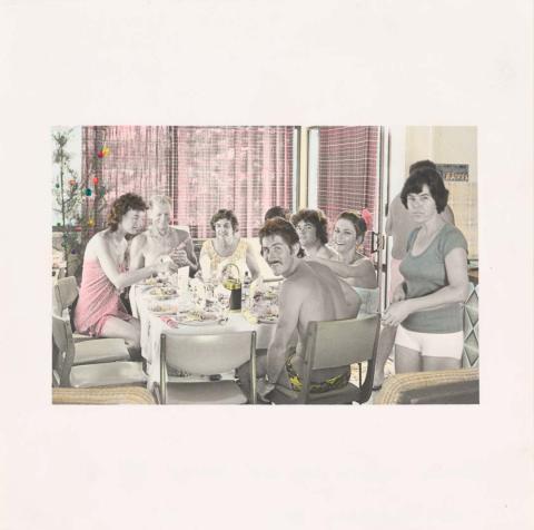 Artwork (Untitled 8) (from 'Christmas holiday with Bob's family, Queensland, 1978' series) this artwork made of Gelatin silver photograph, hand-coloured