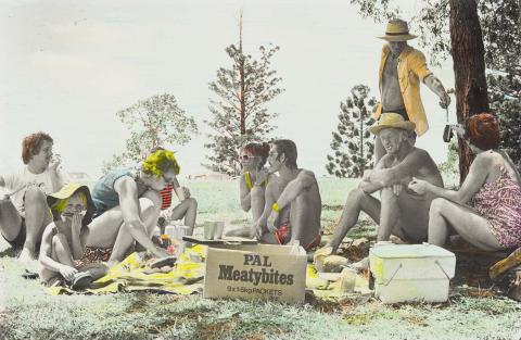 Artwork (Untitled 19) (from 'Christmas holiday with Bob's family, Queensland, 1978' series) this artwork made of Gelatin silver photograph, hand-coloured