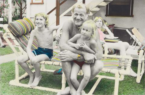 Artwork (Untitled 27) (from 'Christmas holiday with Bob's family, Queensland, 1978' series) this artwork made of Gelatin silver photograph, hand-coloured on paper, created in 1978-01-01