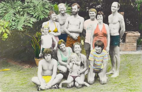 Artwork (Untitled 28) (from 'Christmas holiday with Bob's family, Queensland, 1978' series) this artwork made of Gelatin silver photograph, hand-coloured on paper, created in 1978-01-01