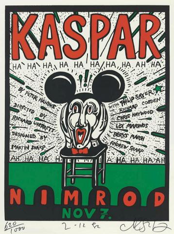 Artwork Kaspar (from Nimrod Theatre poster designs set) this artwork made of Screenprint on paper, created in 1982-01-01