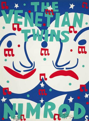 Artwork The Venetian Twins (from Nimrod Theatre poster designs set) this artwork made of Screenprint on paper, created in 1981-01-01