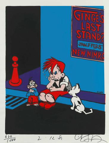 Artwork Ginge's last stand? (from Nimrod Theatre poster designs set) this artwork made of Screenprint on paper, created in 1982-01-01