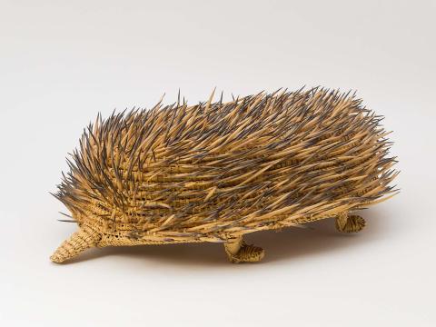 Artwork Echidna this artwork made of Sedge rushes and echidna quills, created in 1992-01-01