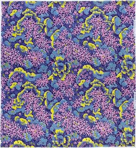 Artwork Textile length:  Coral garden this artwork made of Commercially printed cotton cloth, created in 1971-01-01